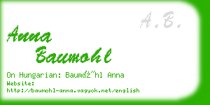 anna baumohl business card